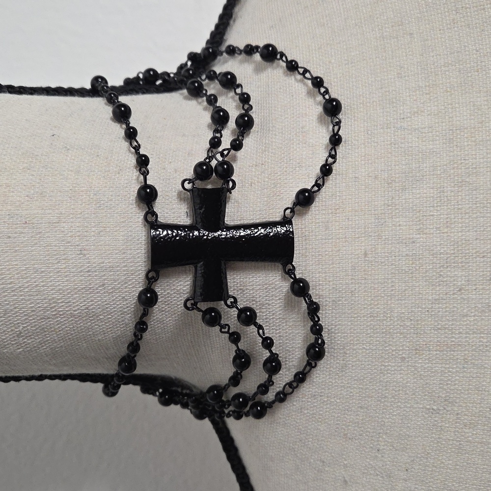 Black Cross Choker Necklace